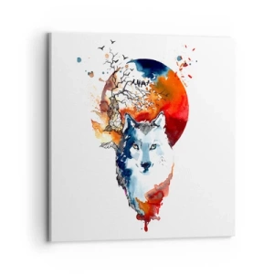 Canvastavla - Bild på duk - Näsa mot näsa med naturen - 70x70 cm