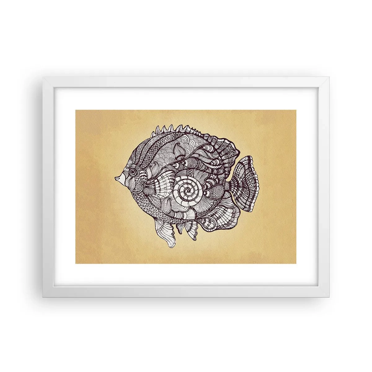 Affisch i vit ram - Från ett hav av ornament - 40x30 cm