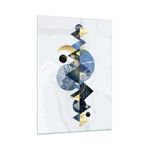 Glastavla - Bild på glas - Geometriskt landskap - 50x70 cm