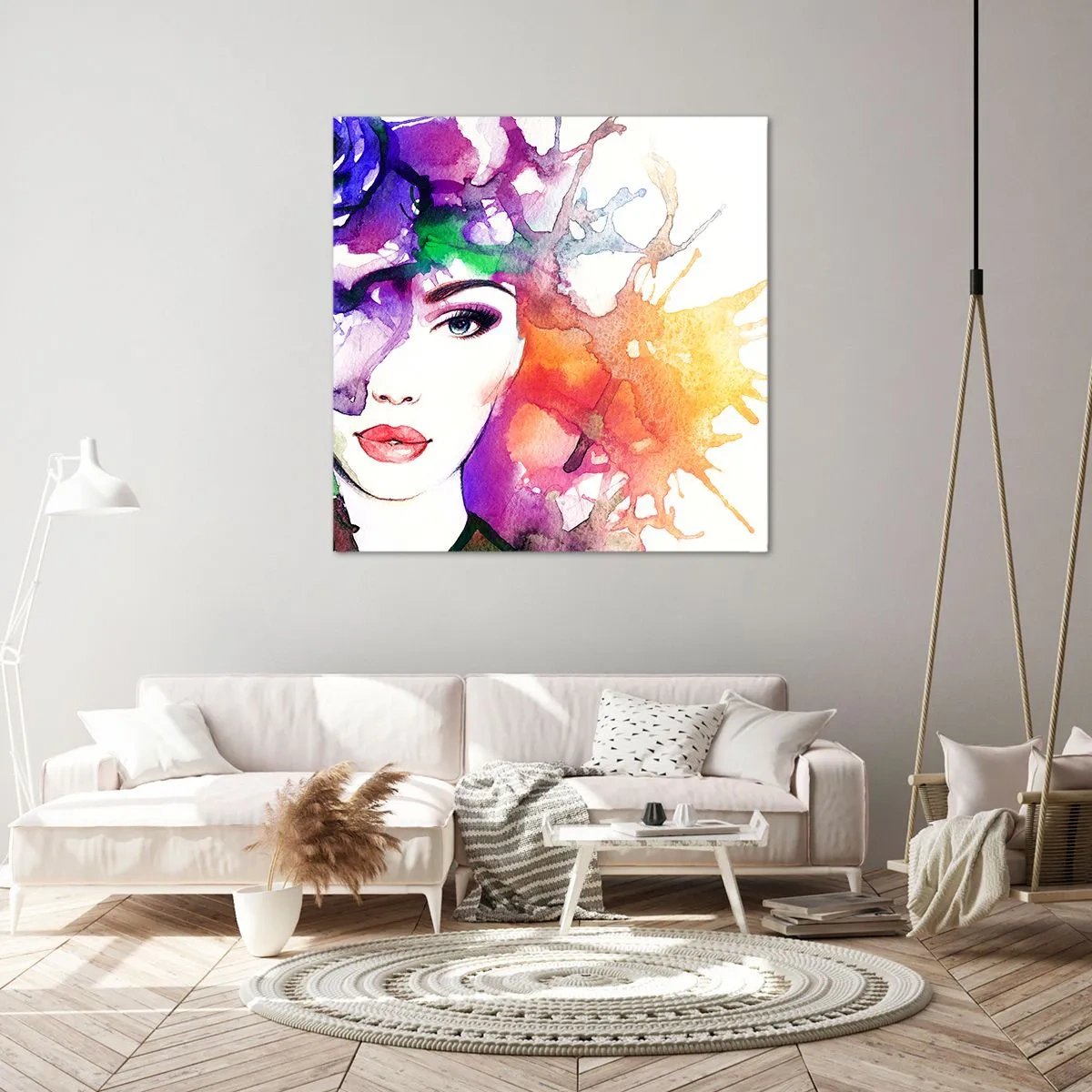 Canvastavla - Bild på duk - Med huvudet i himlen - 60x60 cm