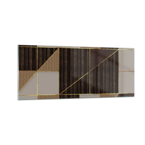 Glastavla - Bild på glas - Mosaik av brun och guld - 100x40 cm