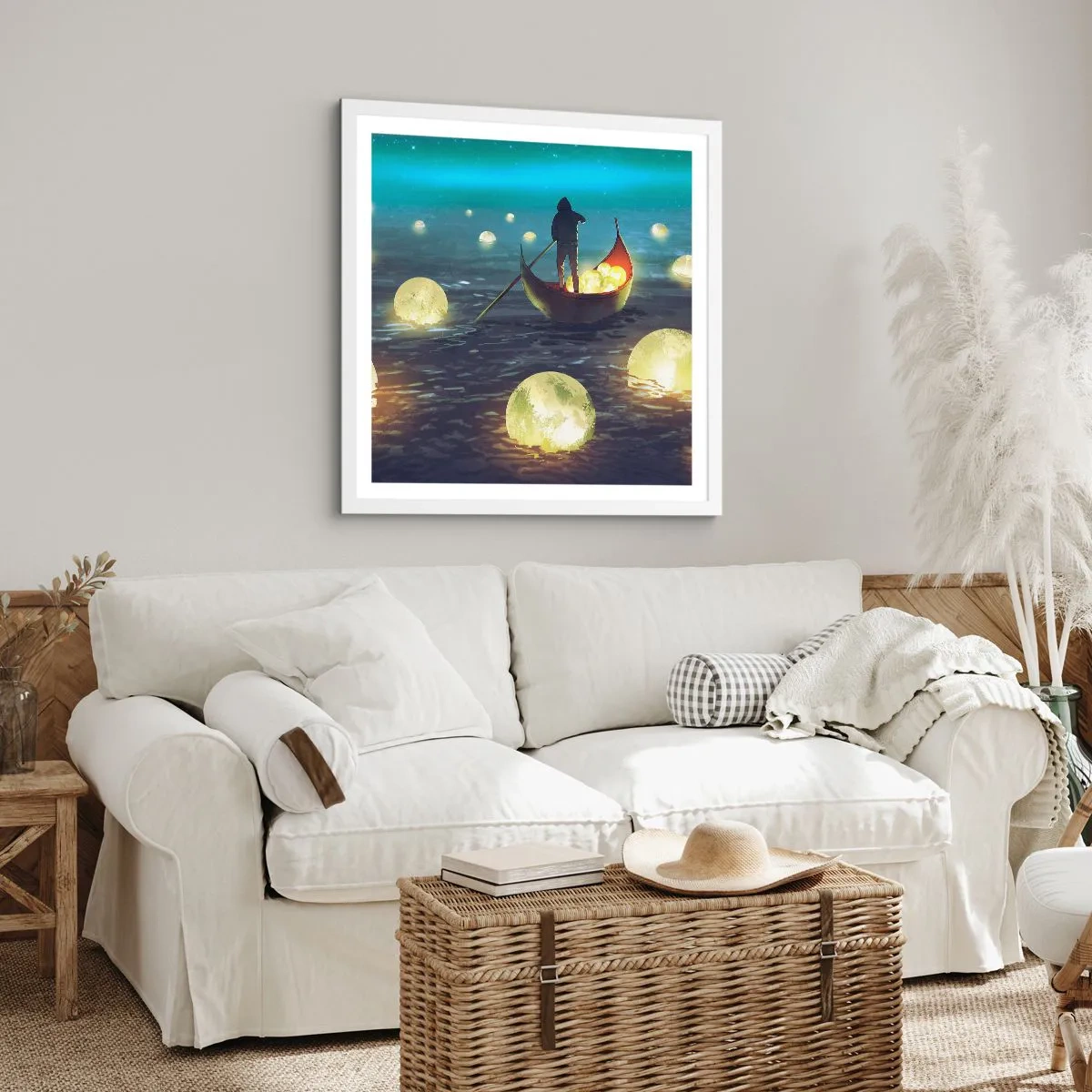 Affisch i vit ram - Saker som filosoferna inte drömt om - 60x60 cm