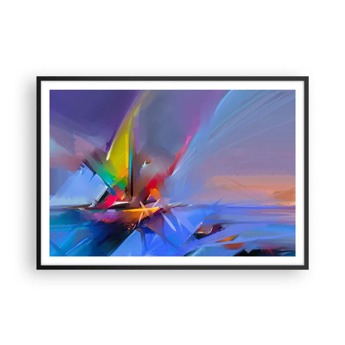 Affisch i svart ram - Snabb som en fågel - 100x70 cm