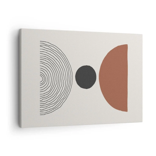 Canvastavla - Bild på duk - Abstrakta geometriska figurer i varma färger - 70x50cm - I fokus - Modern väggdekoration för vardagsrum och sovrum ARTTOR