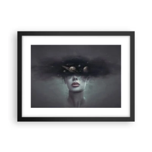 Affisch i svart ram - Och planeterna blir galna... - 40x30 cm