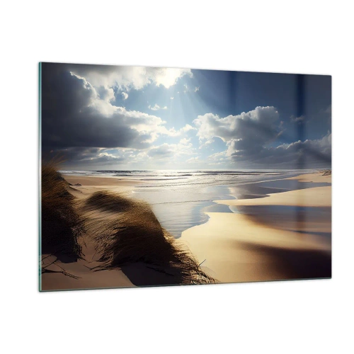 Glastavla - Bild på glas - Strand, vild strand - 120x80 cm