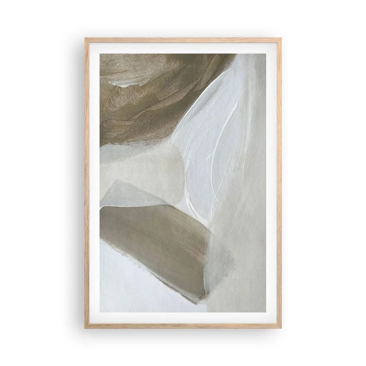 Affisch i ram av ljusek - Våg av vitt - 61x91 cm