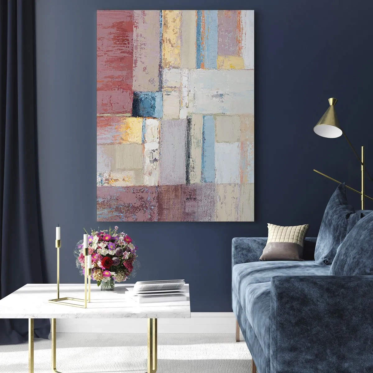 Glastavla - Bild på glas - Geometrins lugn - 50x70 cm