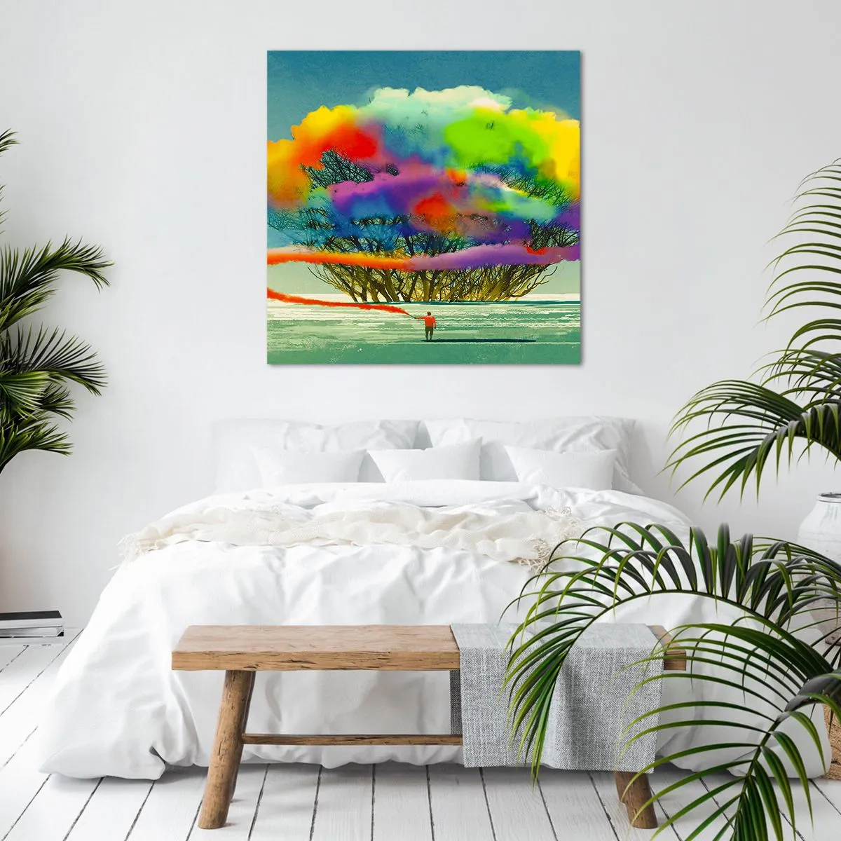 Canvastavla - Bild på duk - Liva upp världen - 30x30 cm