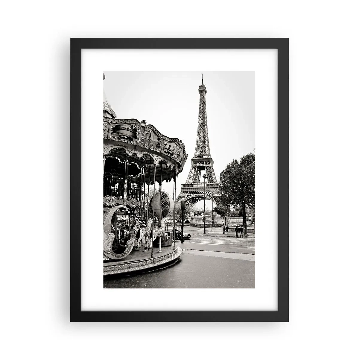 Affisch i svart ram - Nöje endast i Paris - 30x40 cm