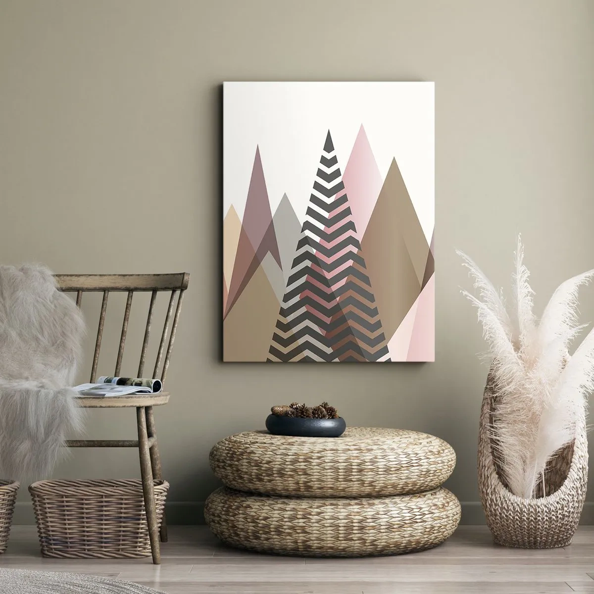 Canvastavla - Bild på duk - Utsikt över pyramider - 50x70 cm