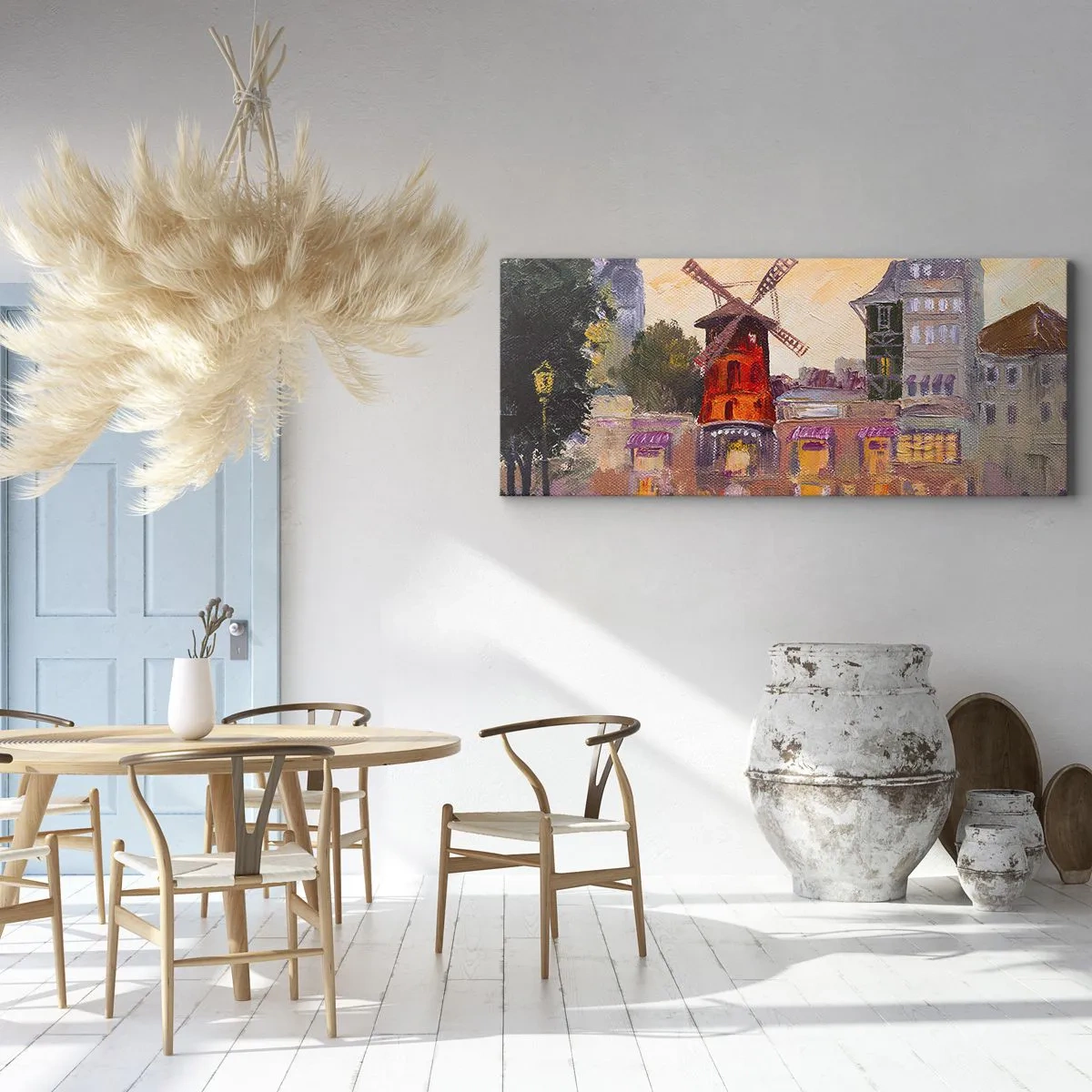 Canvastavla - Bild på duk - Ikoner av Paris – Moulin Rouge - 100x40 cm