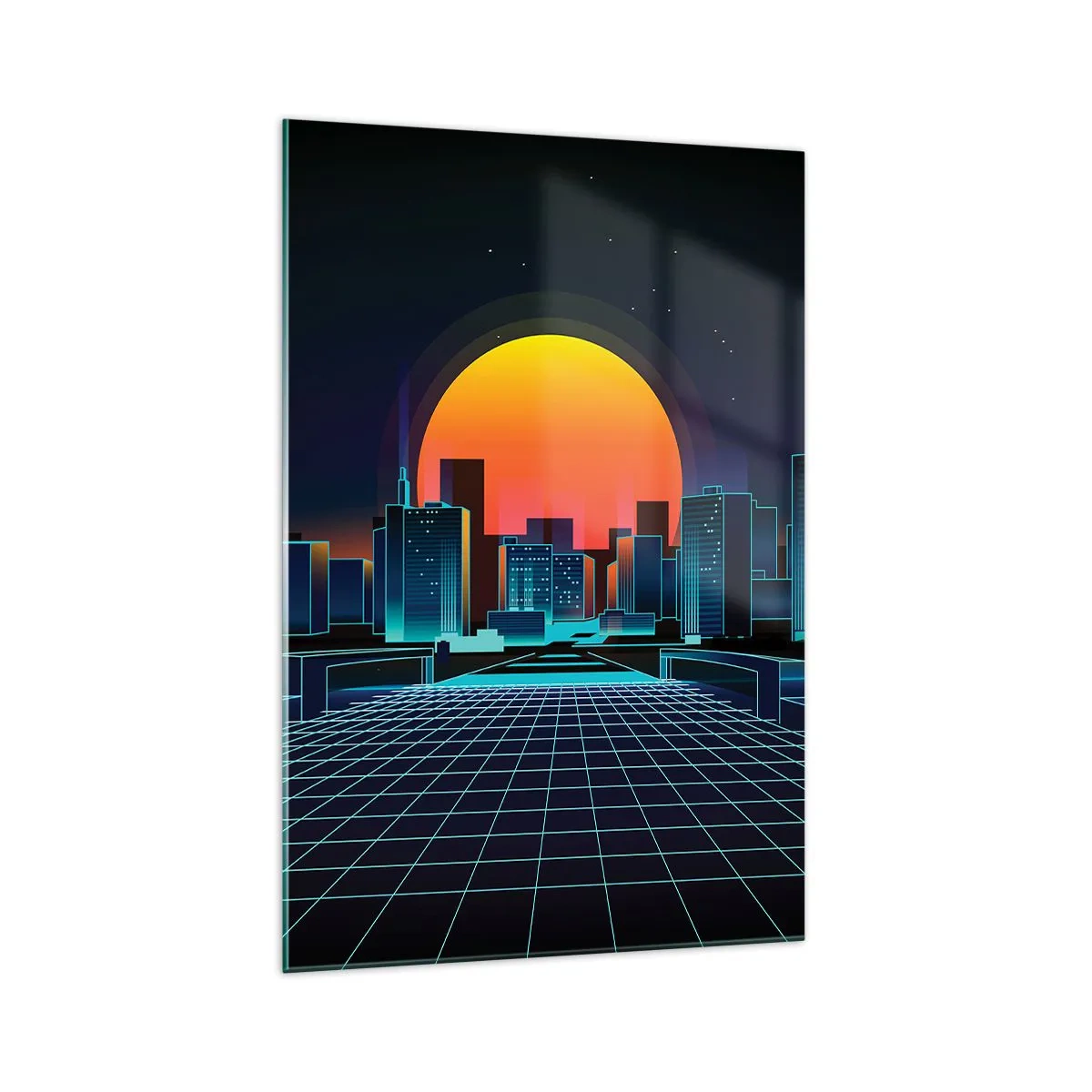 Glastavla - Bild på glas - Vill du fortfarande till verkligheten? - 70x100 cm