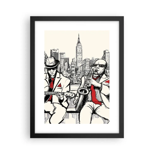 Affisch i svart ram - New Yorks improvisation - 30x40 cm