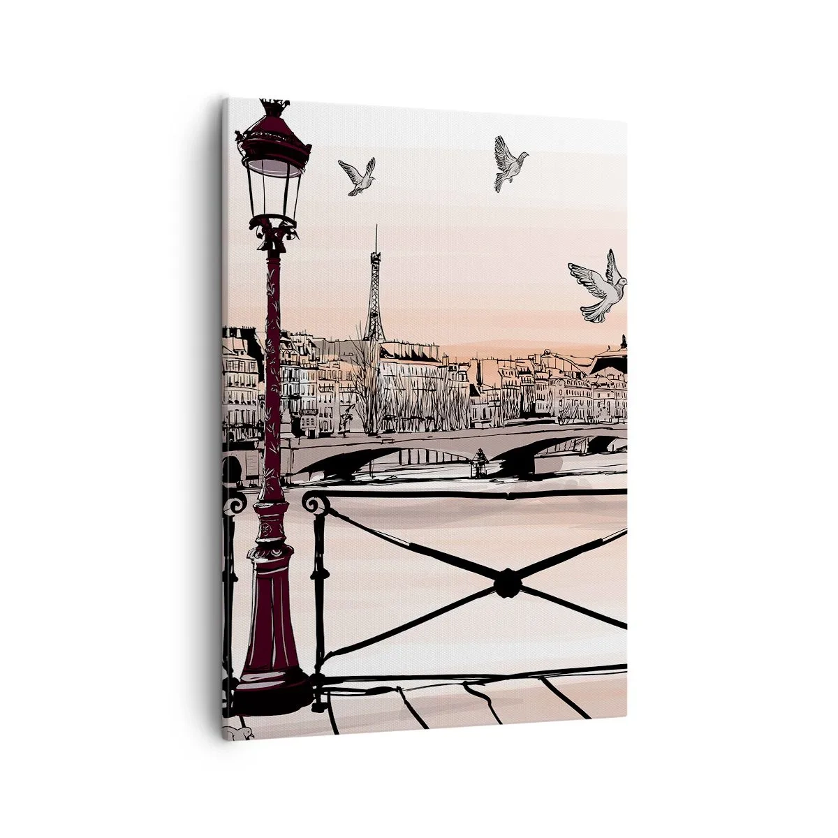 Canvastavla - Bild på duk - Över Paris tak - 50x70 cm