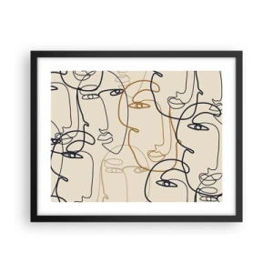 Affisch i svart ram - Mångfaldigad porträtt - 50x40 cm