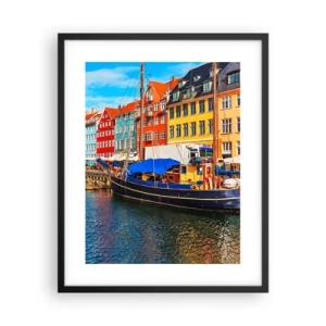 Affisch i svart ram - Glad kaj - 40x50 cm