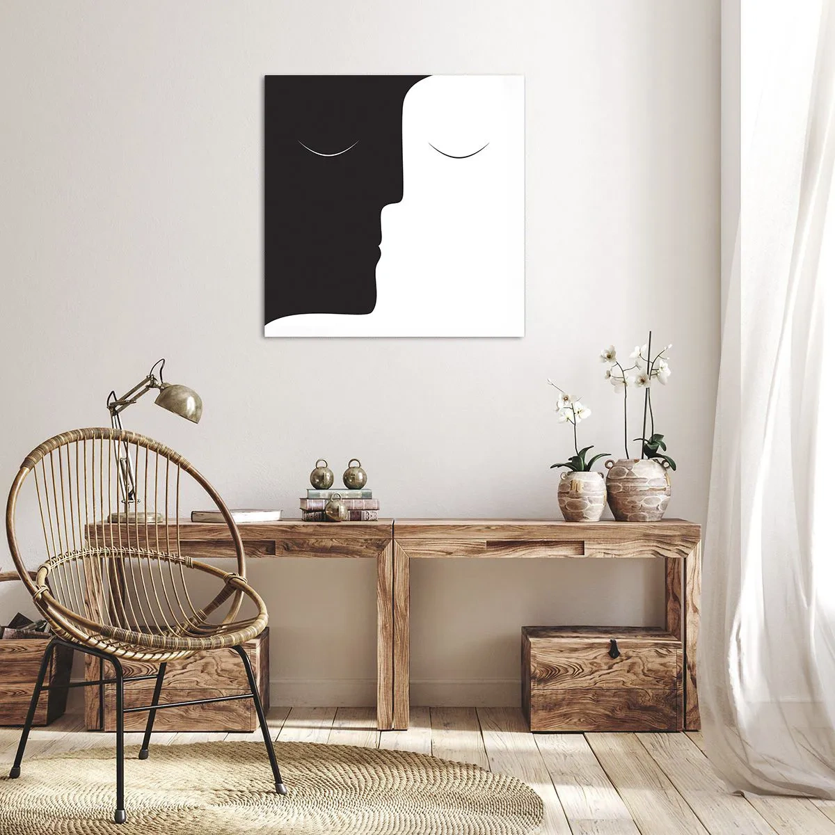 Canvastavla - Bild på duk - Motsatsernas enhet - 60x60 cm