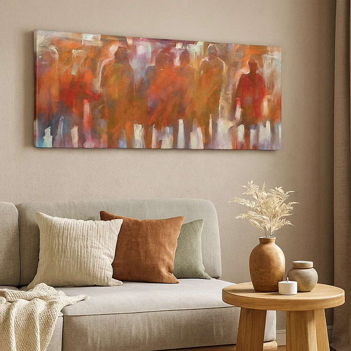 Canvastavla - Bild på duk - Jämna i regn och dimma - 30x30 cm