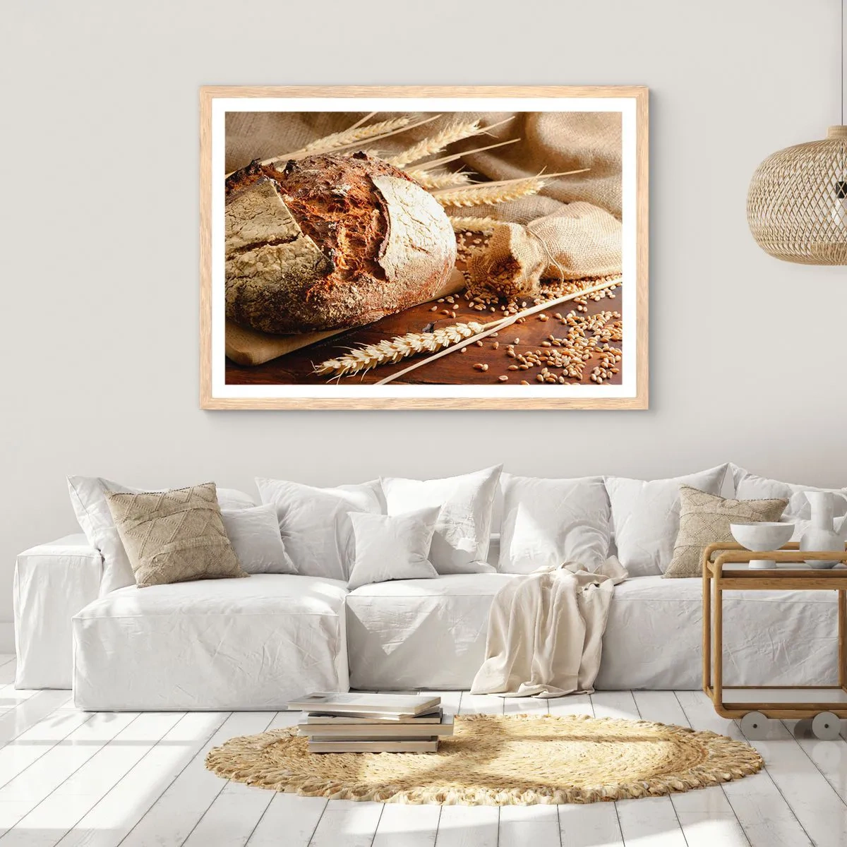 Affisch i ram av ljusek - Aptitlig, doftande, knaprig - 91x61 cm