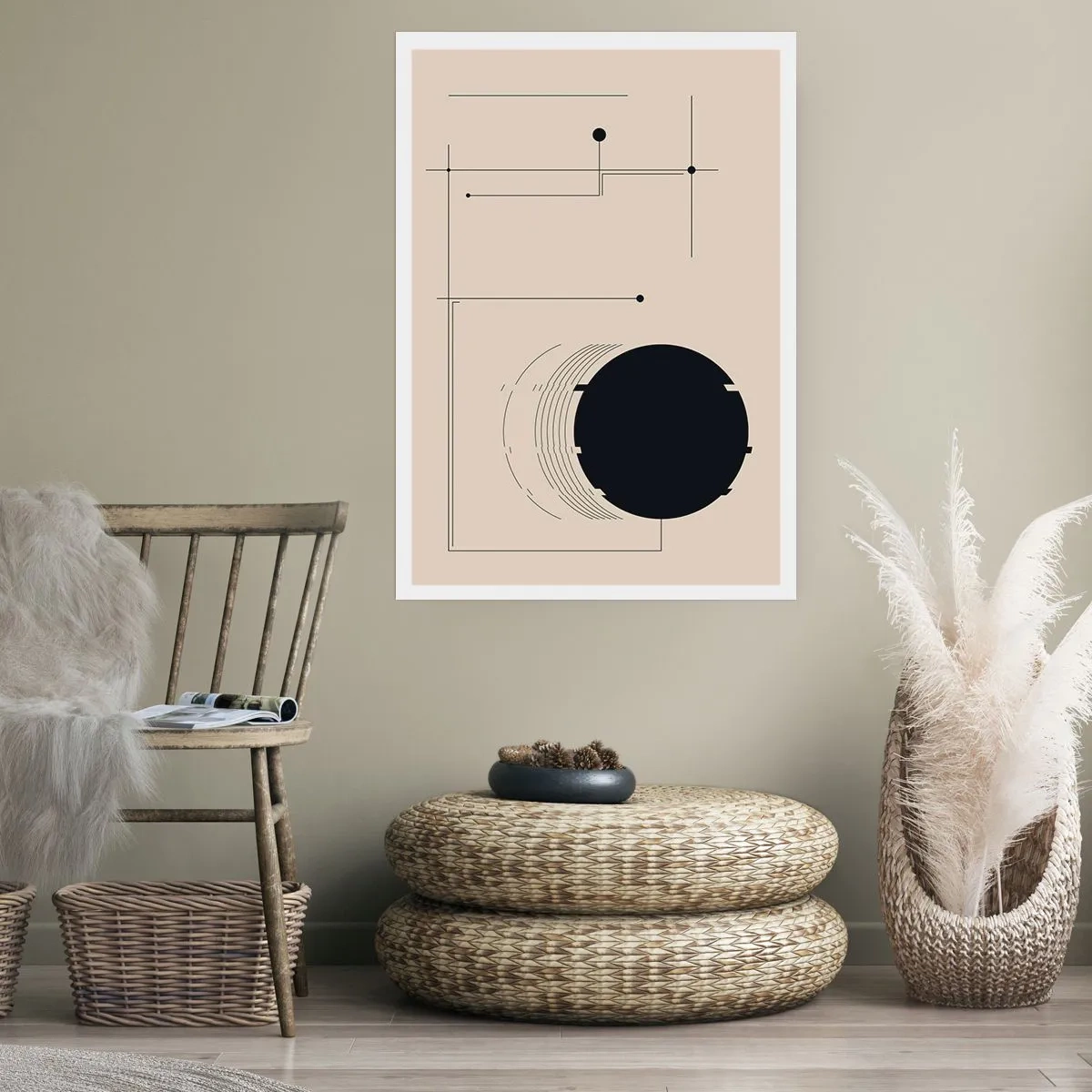 Affisch - Fjädrande och dynamisk komposition - 50x70 cm