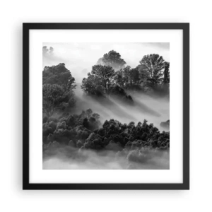 Affisch i svart ram - Stiger ur sömnen - 40x40 cm