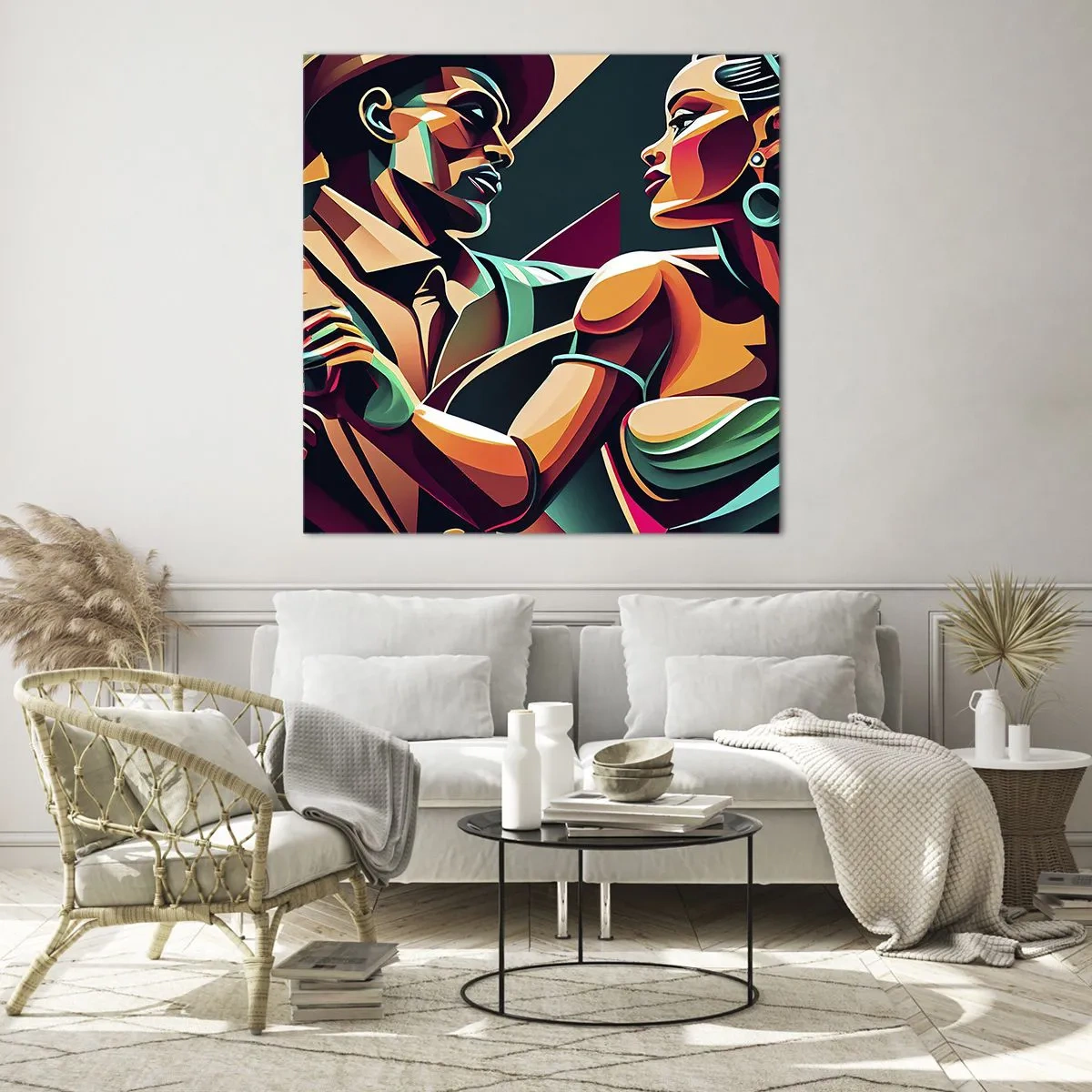 Glastavla - Bild på glas - I hjärtats rytm - 70x70 cm