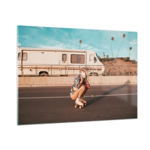 Glastavla - Bild på glas - Ett leende, tack! - 100x70 cm