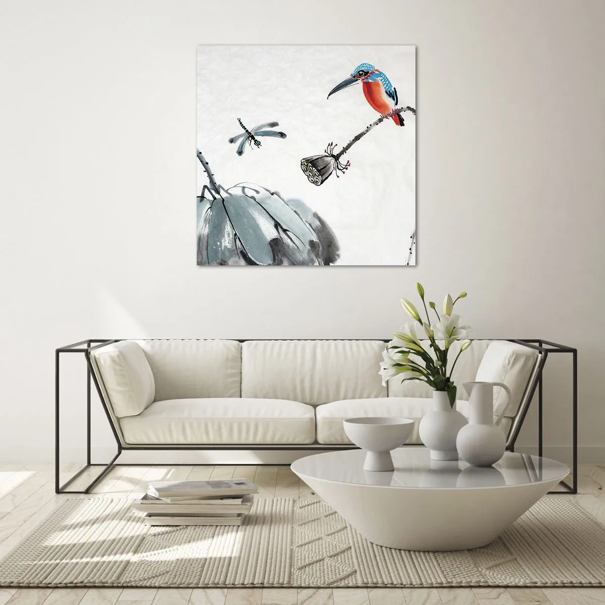 Glastavla - Bild på glas - Ängens liv - 30x30 cm