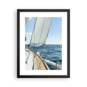 Affisch i svart ram - Heja äventyret - 30x40 cm