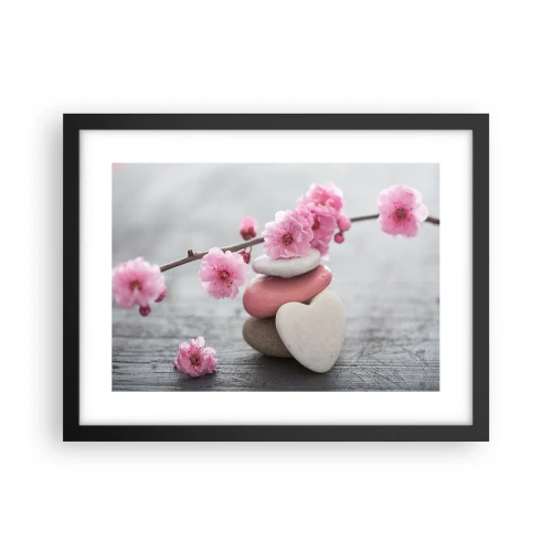 Affisch i svart ram - Salighet med körsbärsblomma - 40x30 cm