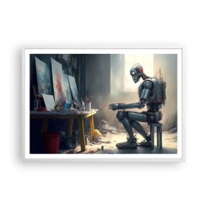 Affisch i vit ram - Den skapande handlingen - 100x70 cm