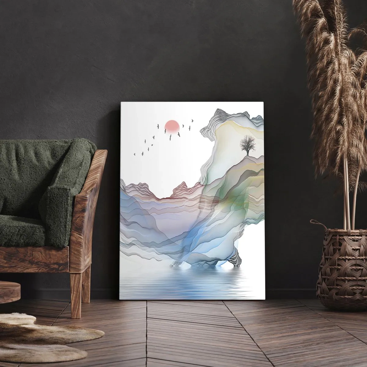 Canvastavla - Bild på duk - Mot kristallfjäll - 55x100 cm