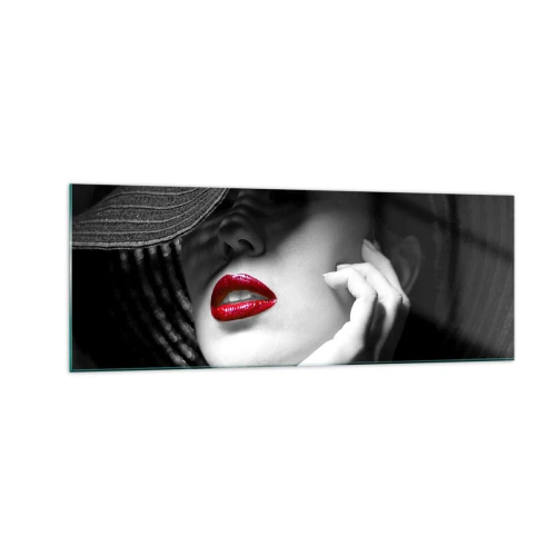 Glastavla - Bild på glas - En studie i scharlakansröd - 140x50 cm