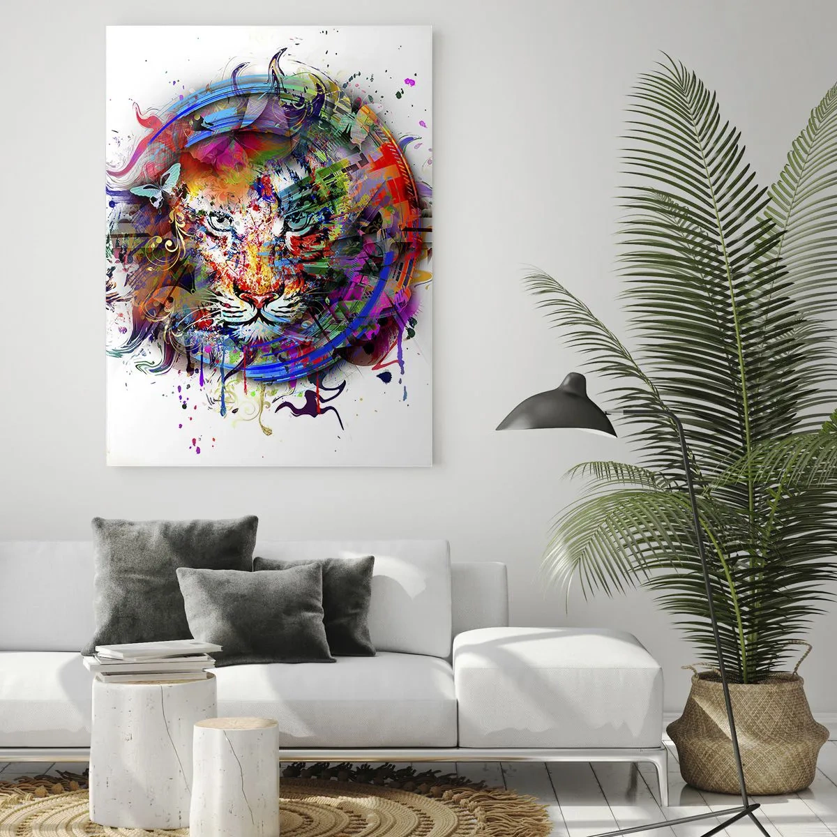 Glastavla - Bild på glas - Lurar bakom regnbågen - 50x70 cm
