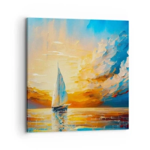 Canvastavla - Bild på duk - Segla i gult - 70x70 cm