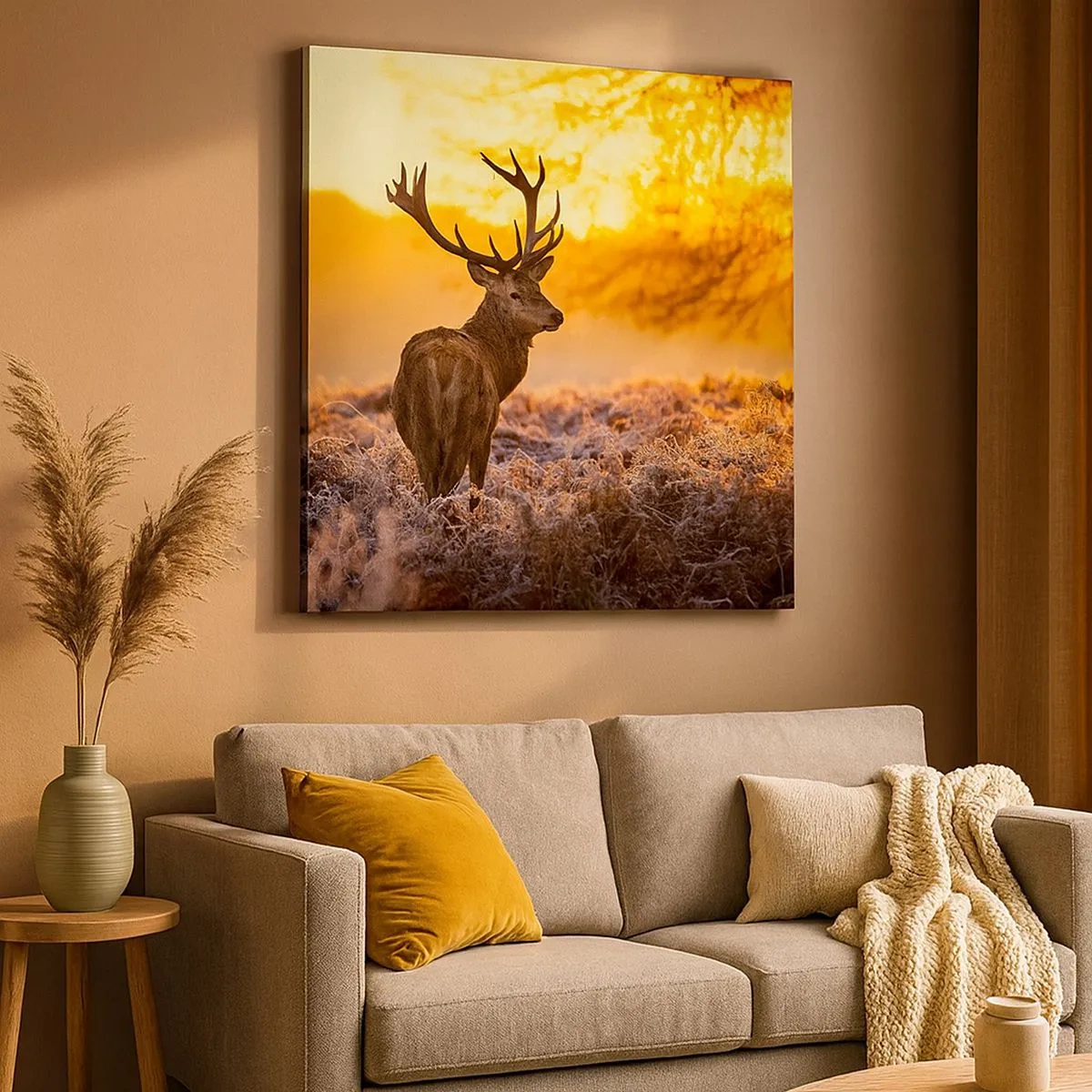 Canvastavla - Bild på duk - Höstskogens kung - 30x30 cm