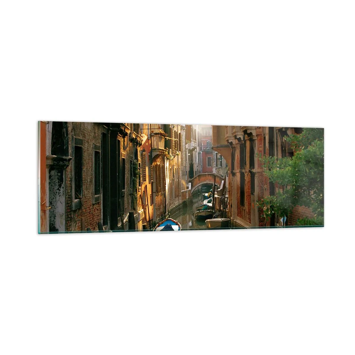 Glastavla - Bild på glas - På en gränd i Venedig - 90x30 cm