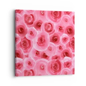 Canvastavla - Bild på duk - Rosor upe och nere - 30x30 cm