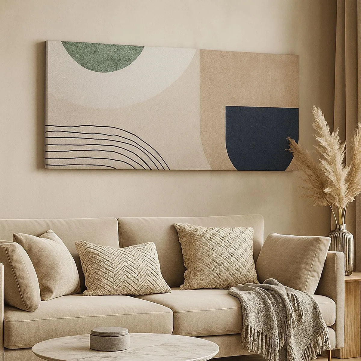 Canvastavla - Bild på duk - Ovalens mjukhet - 100x40 cm