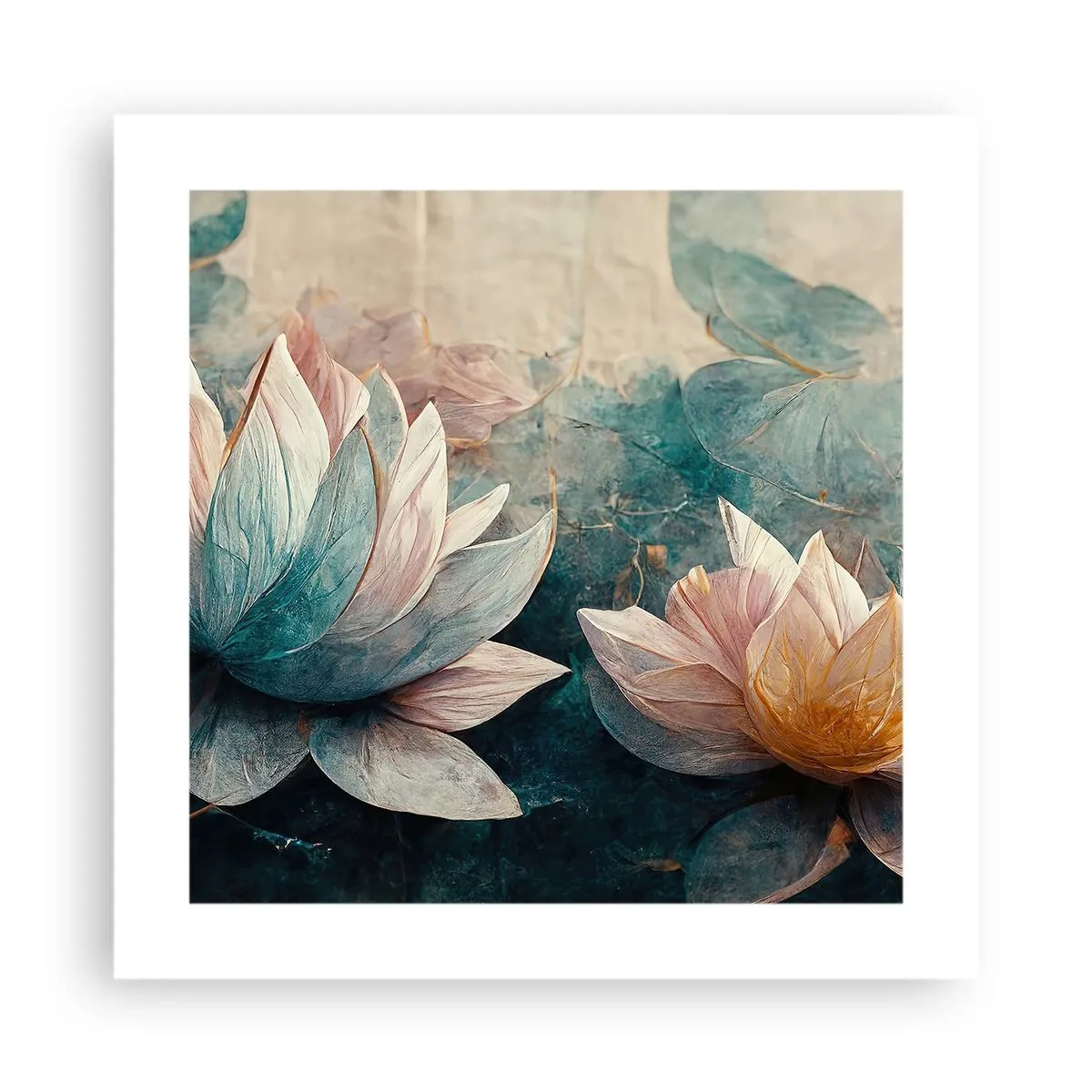 Affisch - Stjärnor i en sjö - 40x40 cm