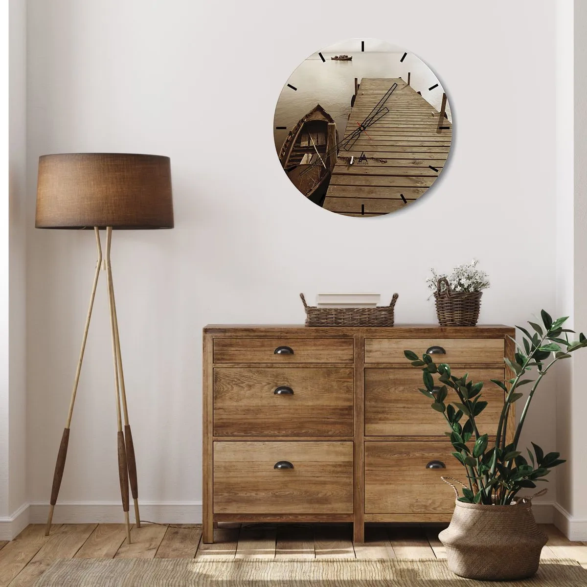 Väggklocka - Klocka på glas - Stora lugnet - 40x40 cm