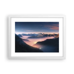 Affisch i vit ram - Ljus i dalarna - 40x30 cm