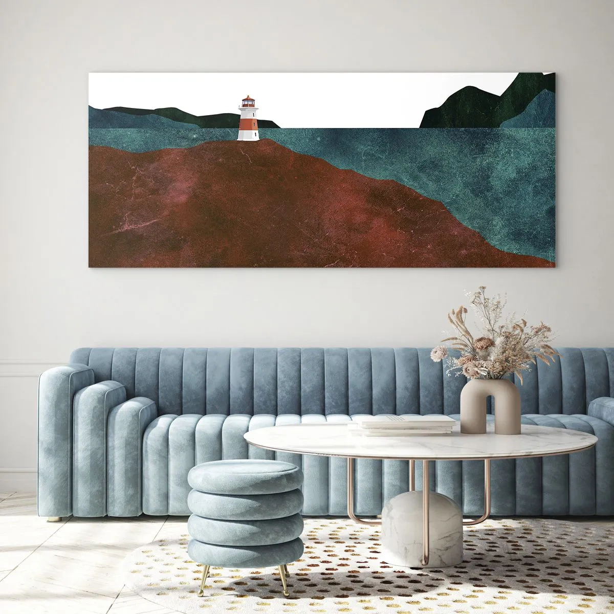 Glastavla - Bild på glas - Med blicken riktad mot havet - 100x40 cm