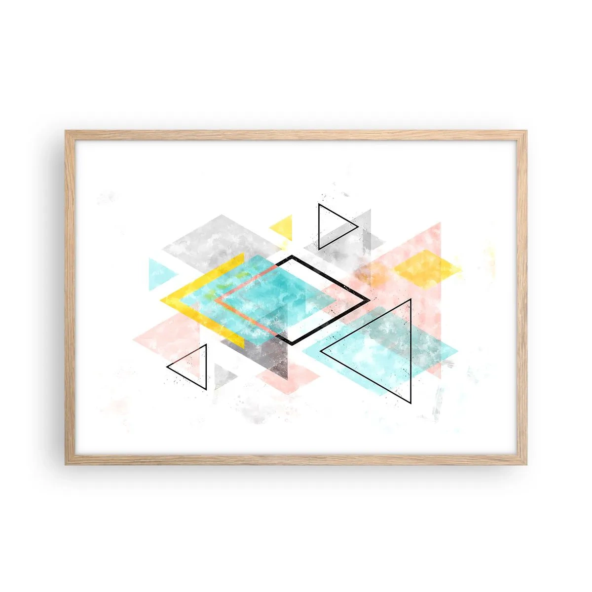 Affisch i ram av ljusek - Geometriskt spel - 70x50 cm