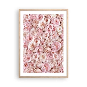 Affisch i ram av ljusek - Strödd med rosor - 50x70 cm