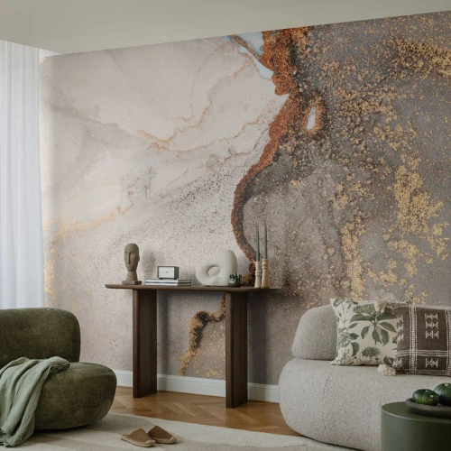 Fototapet Premium Canvas - På färgernas gräns - Abstraktion, Bit, Modern konst - 100x70 cm