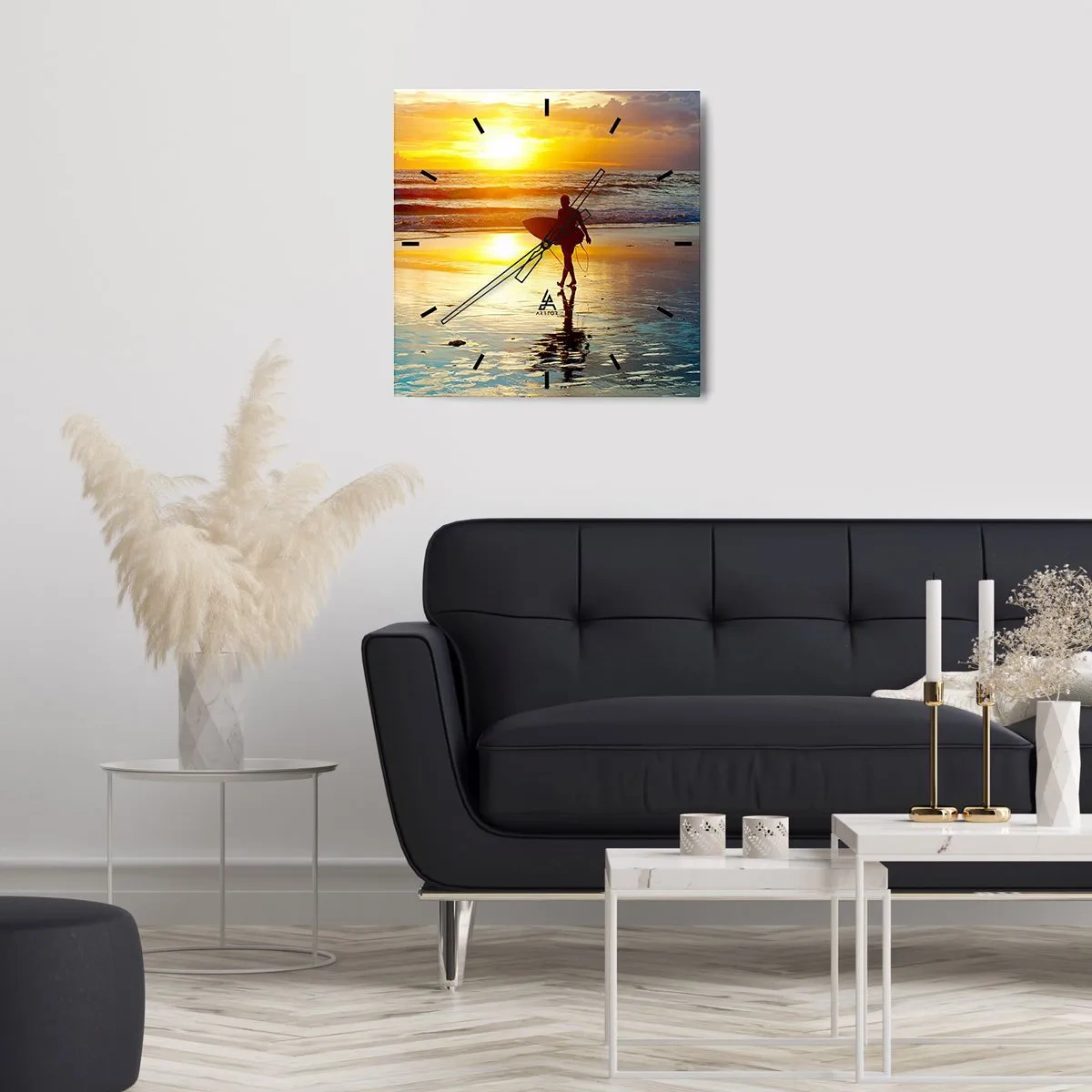 Väggklocka - Klocka på glas - Kämpes återkomst - 40x40 cm