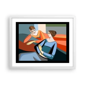 Affisch i vit ram - Ett ögonblick av förtrolighet - 50x40 cm