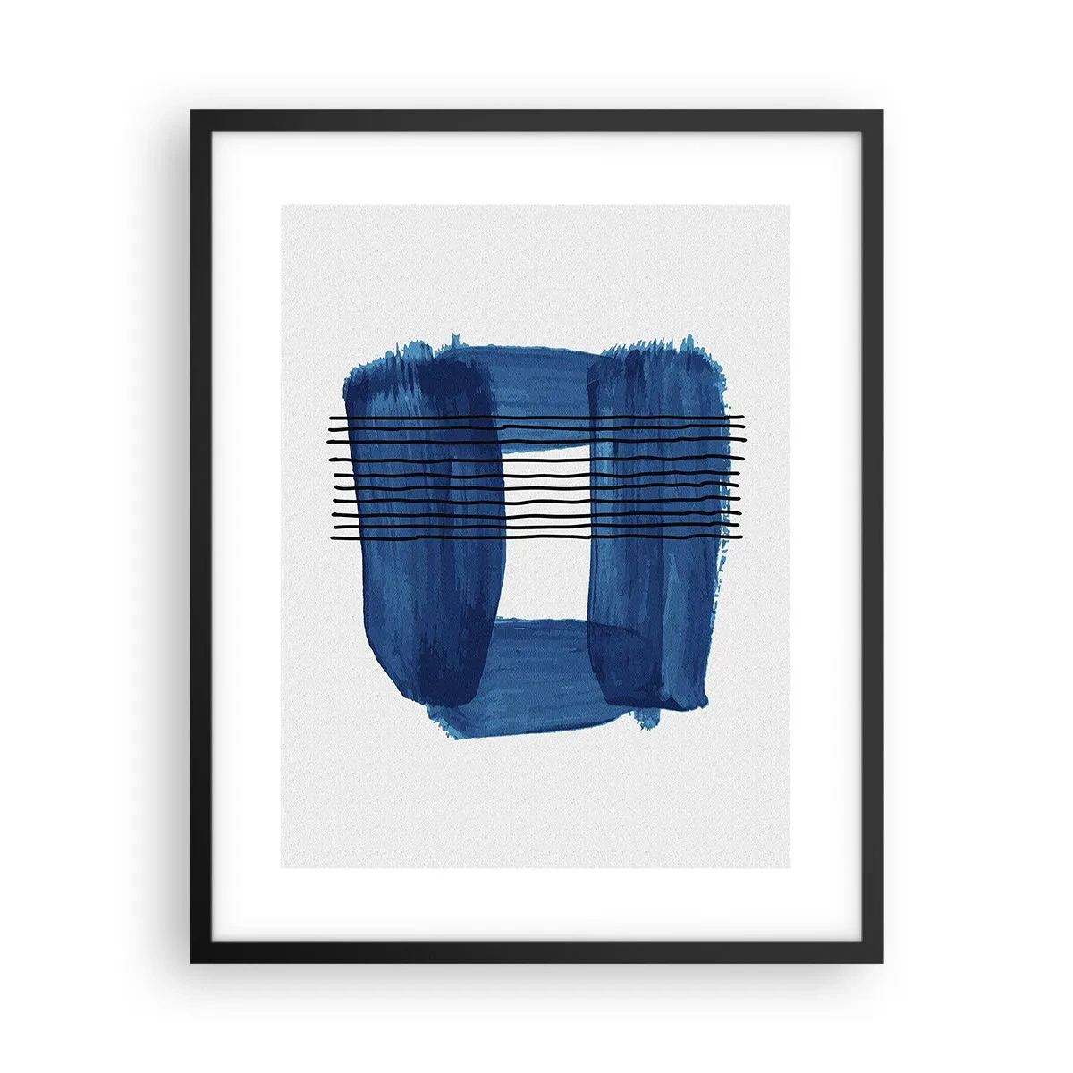 Affisch i svart ram - Svart-blå komposition - 40x50 cm